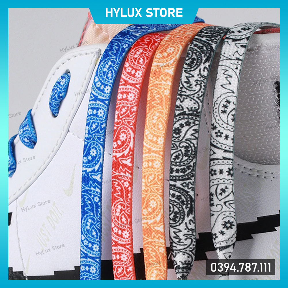 Dây giày họa tiết Paisley Bandana cho Air Force 1, Jordan 1 cao cấp - Dây giày thể thao