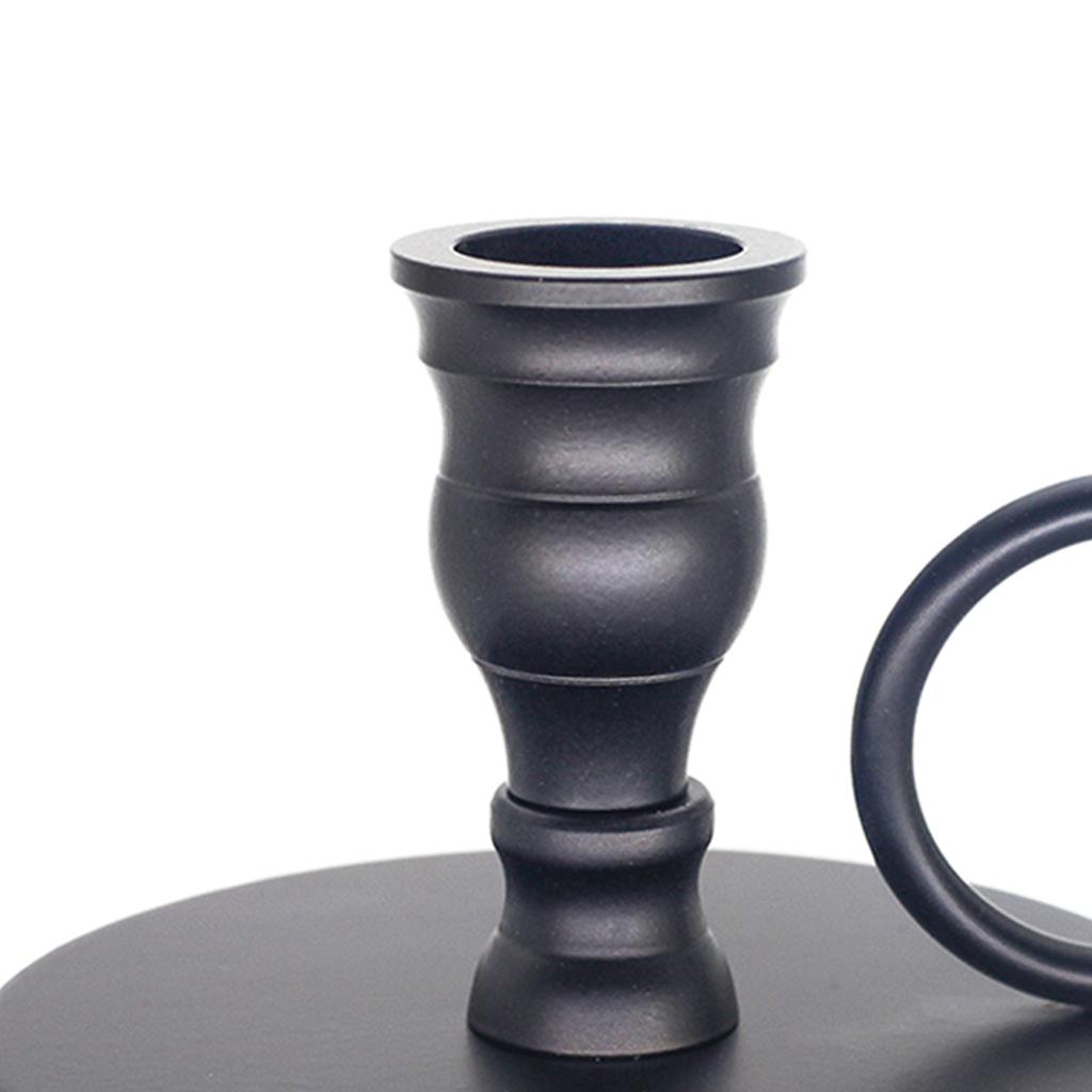 Matte Black Candle Holders for Taper Candles, Decorative Candlestick Holder for Wedding, Dinning, Party, Fits 3/4 inch Thick Candle & Led Candles