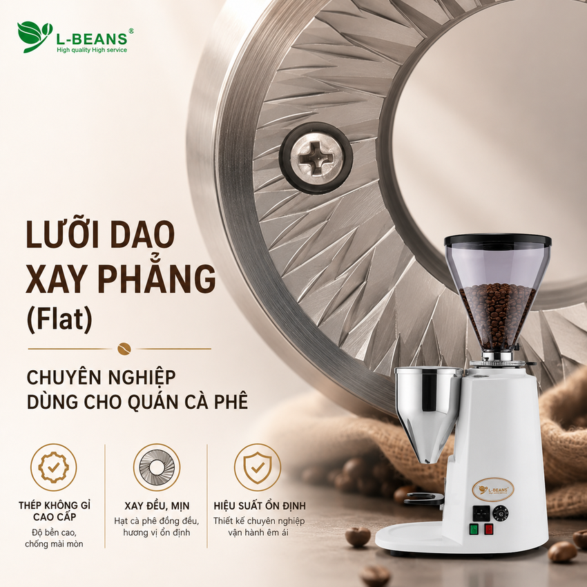 Máy xay hạt cà phê chuyên nghiệp dùng cho quán cà phê L-Beans 900A - Công suất 350W -Hàng Chính Hãng