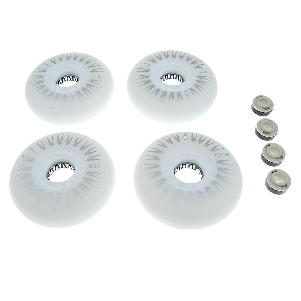 4 Pieces LED Lights Flashing Inline Roller Skate Replacement Wheels 3 Sizes