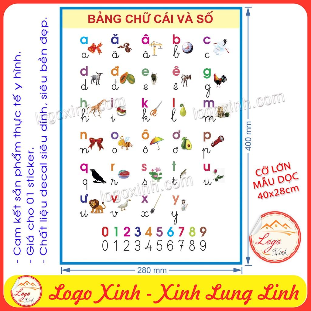 Bảng Chữ Cái Tiếng Việt Dạng Tranh Treo Tường Không Đinh, Decal Dán Cho Bé Lớp Tiểu Học, Lớp Mầm Non, Bé Học Vần Chữ Cái
