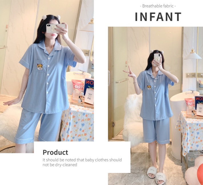 Đồ Bộ Pijama bầu và sau sinh Chất Liệu Thun Lụa Mặc Nhà Mùa Hè cực mát