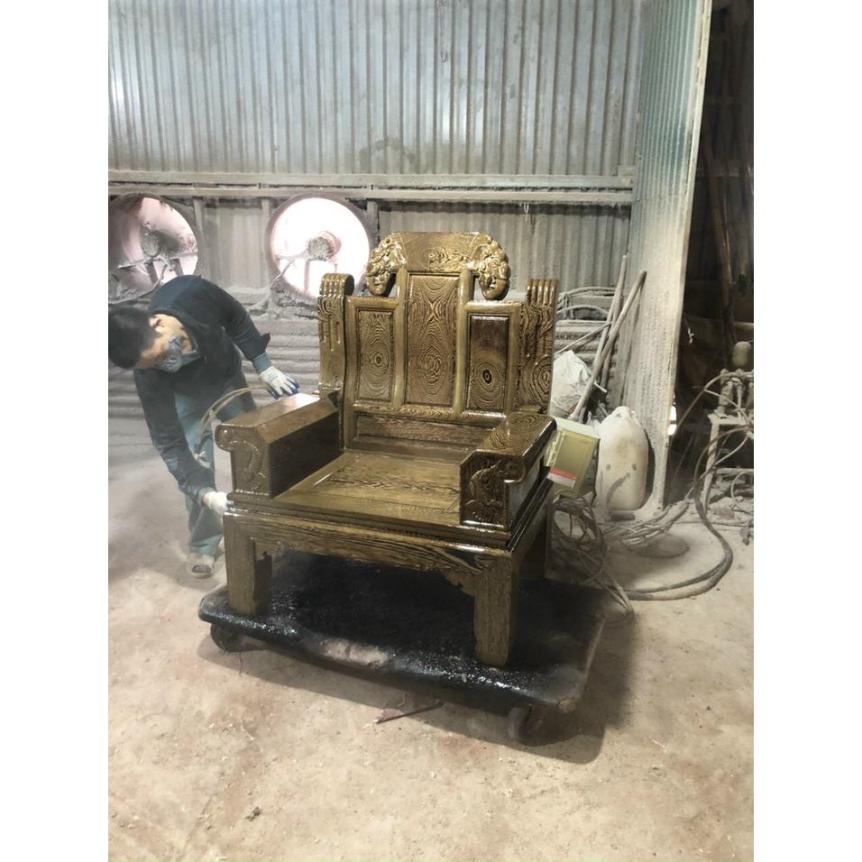 Bộ bàn ghế Tần Thủy Hoàng gỗ mun đuôi công phòng khách sang trọng giá thật