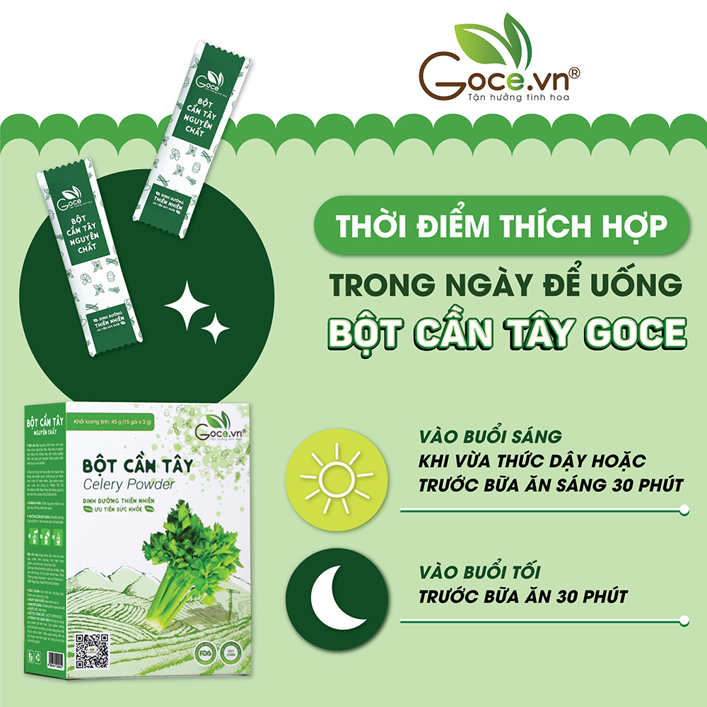 Bột cần tây nguyên chất Goce - 72g (24 gói x 3g)