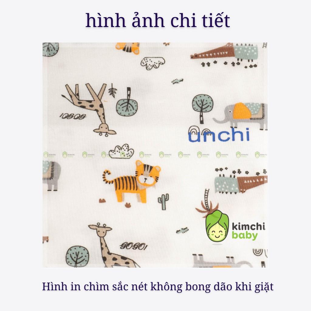 Đồ Bộ Bé Trai, Bé Gái UNCHI  Vải Thun Lạnh Petit Họa Tiết In Chìm Dễ Thương, Bộ Dài Tay Thu Đông Cho Bé UNTD2101