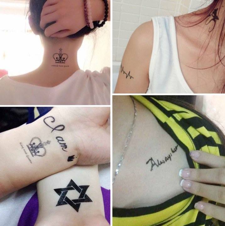 Hình xăm dán ngôi sao tam giác noel tattoo giáng sinh 10x6cm