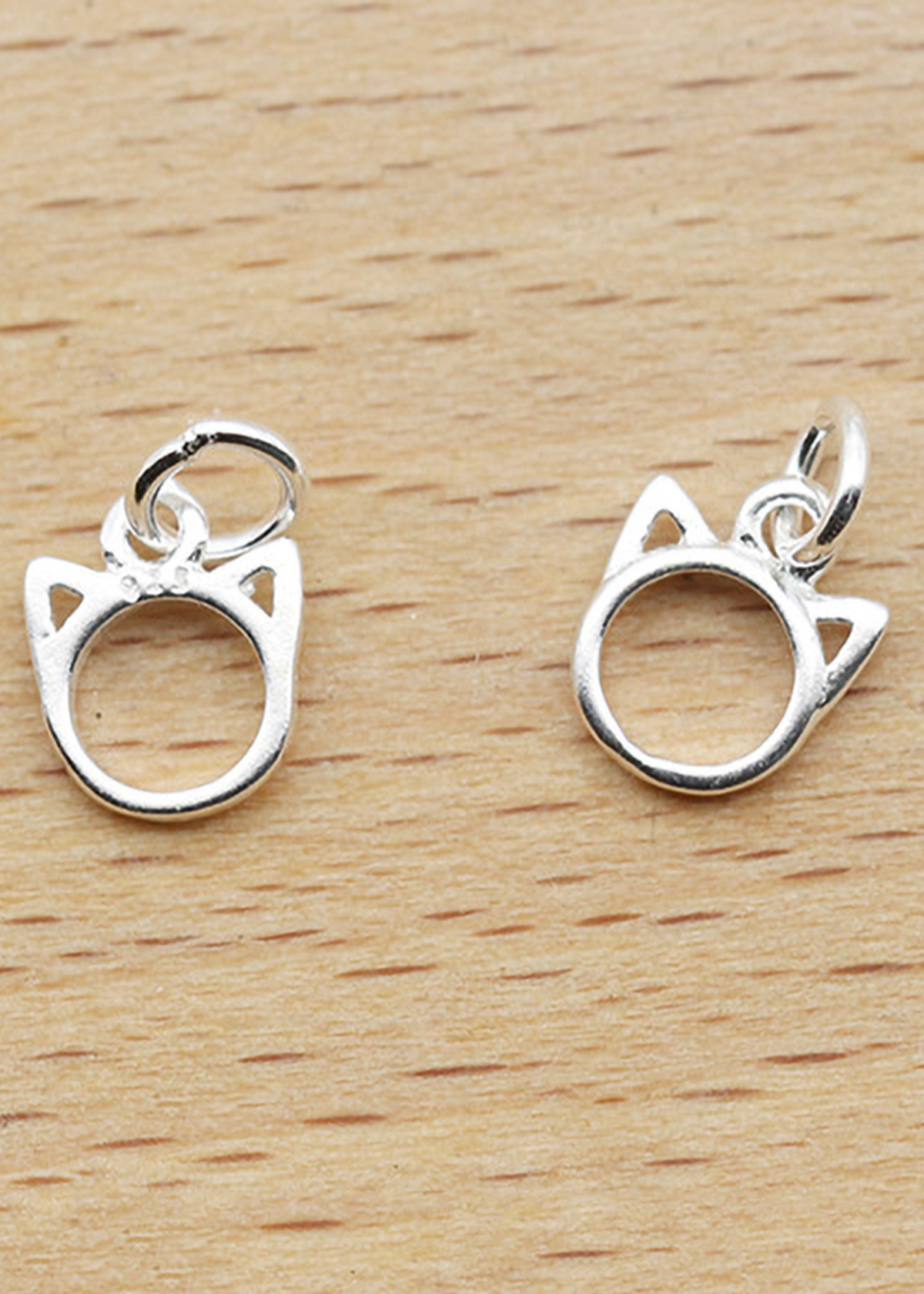 Combo 10 cái charm bạc hình con mèo treo - Ngọc Quý Gemstones