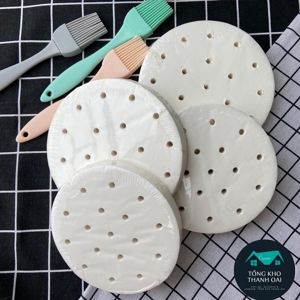 Giấy nến nướng bánh đục lỗ tròn thấm dầu chống dính cho nồi chiên không dầu 200 tờ