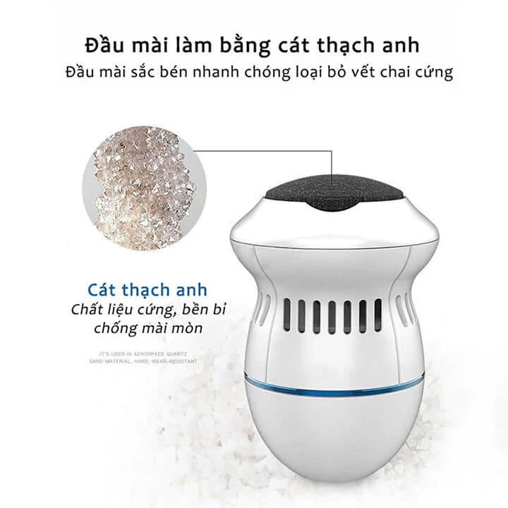 Máy Chà Gót Chân Chuyên Dụng Tẩy Da Chết, Dụng Cụ Mài Gót Chân Đẩy Lùi Chai Sạn Sạc Pin Tiện Lợi