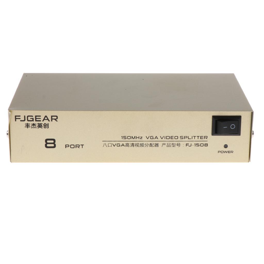 1-In-8-Out VGA Monitor Sharing Splitter Adapter For LCD PC TV Monitor