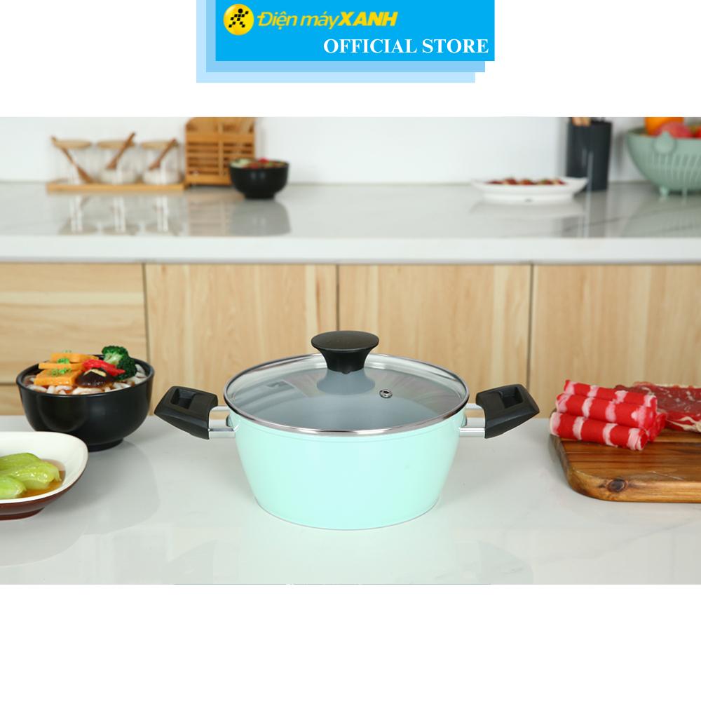 Bộ nồi quánh nhôm chống dính nắp kính Green Cook GCS229-T1