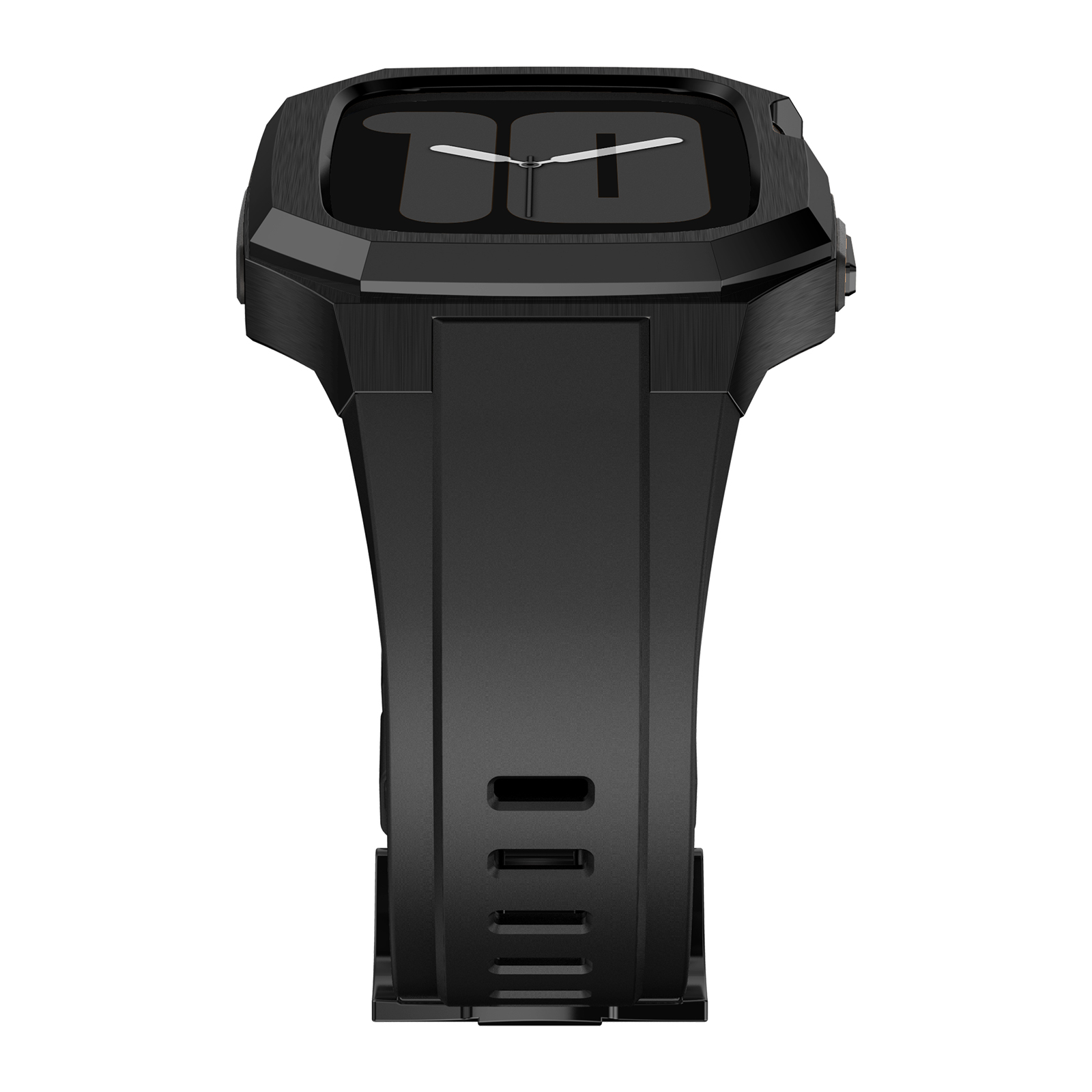 Ốp Case Vỏ Thép Không Gỉ bảo vệ tích hợp dây đeo Fluororubber cho Apple Watch Series 4/5/6/7/8/9/SE1,2 Size 44mm/45mm - Hàng Chính Hãng