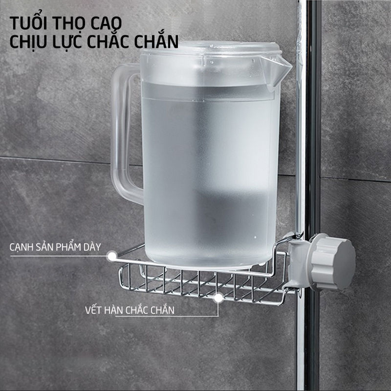 Giá để giẻ rửa bát inox gắn vòi rửa điều chỉnh lên xuống Latimax KRC5