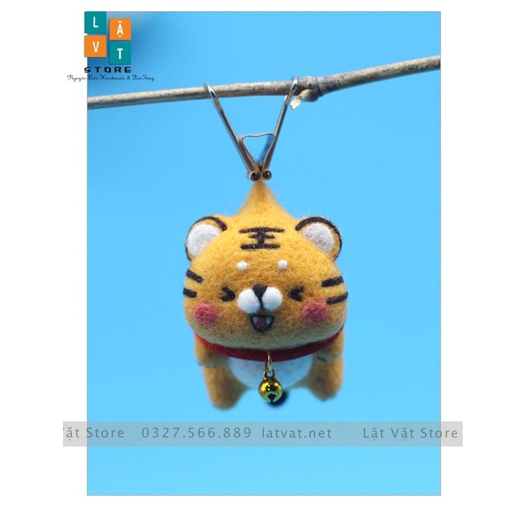 Bộ len chọc Hổ Nhâm Dần 2022 cực dễ thương, làm móc khoá từ len, needle felting tiger có hướng dẫn