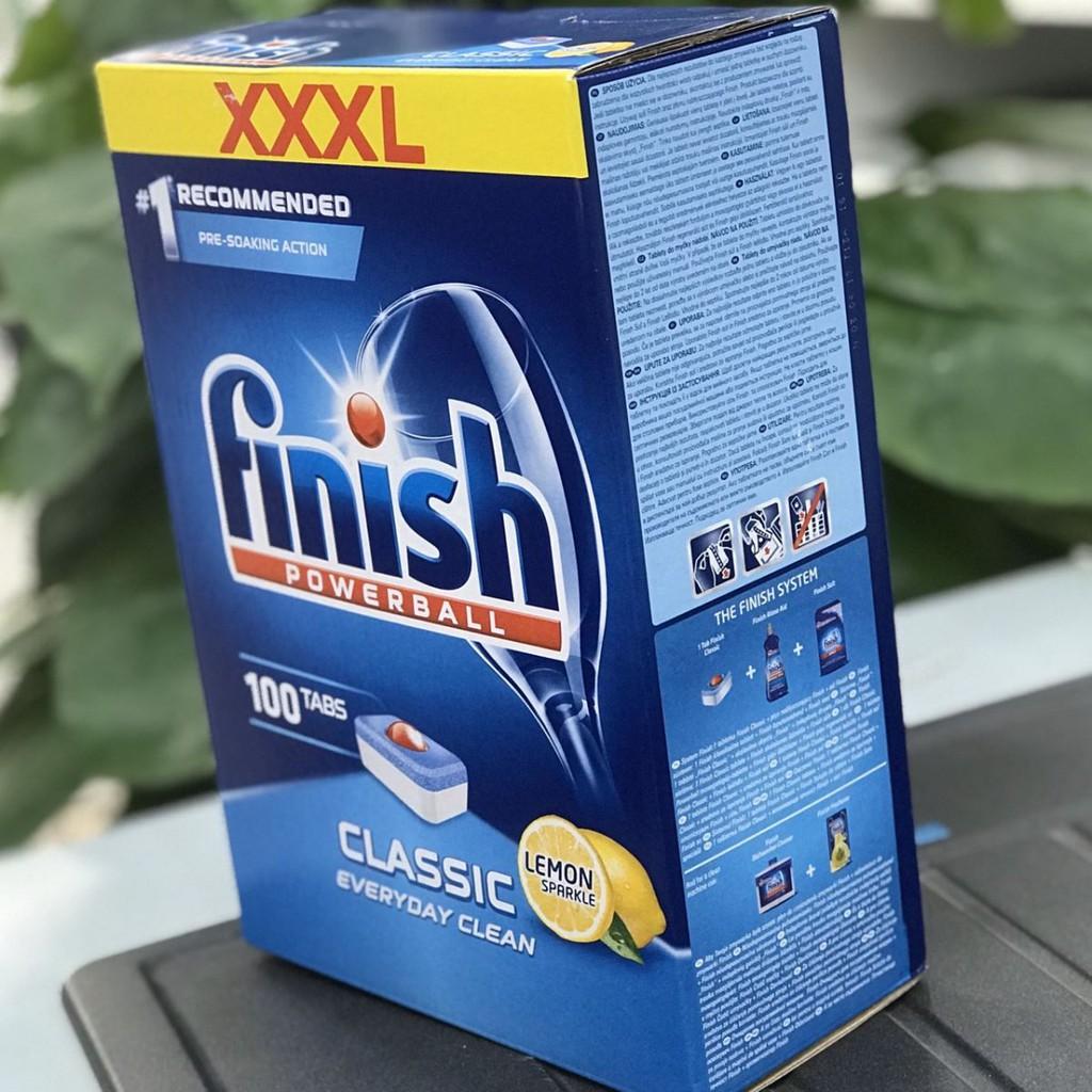 Viên rửa chén Finish Classic 100 viên - hương Chanh