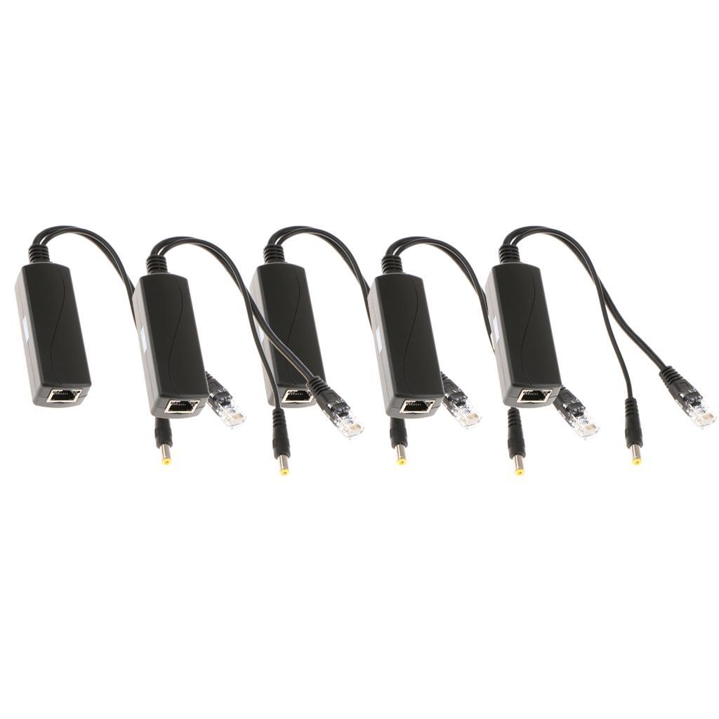 5x IEEE 802.3af USB Active PoE Splitter Power Over Ethernet 48V 12V Computer