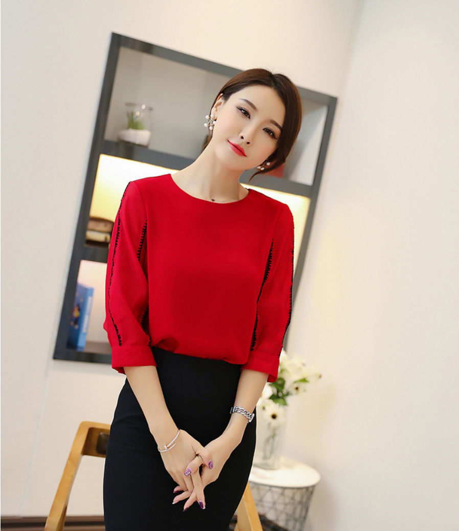 Áo Kiểu Cổ Tròn Tay Viền Ren - SVTT483