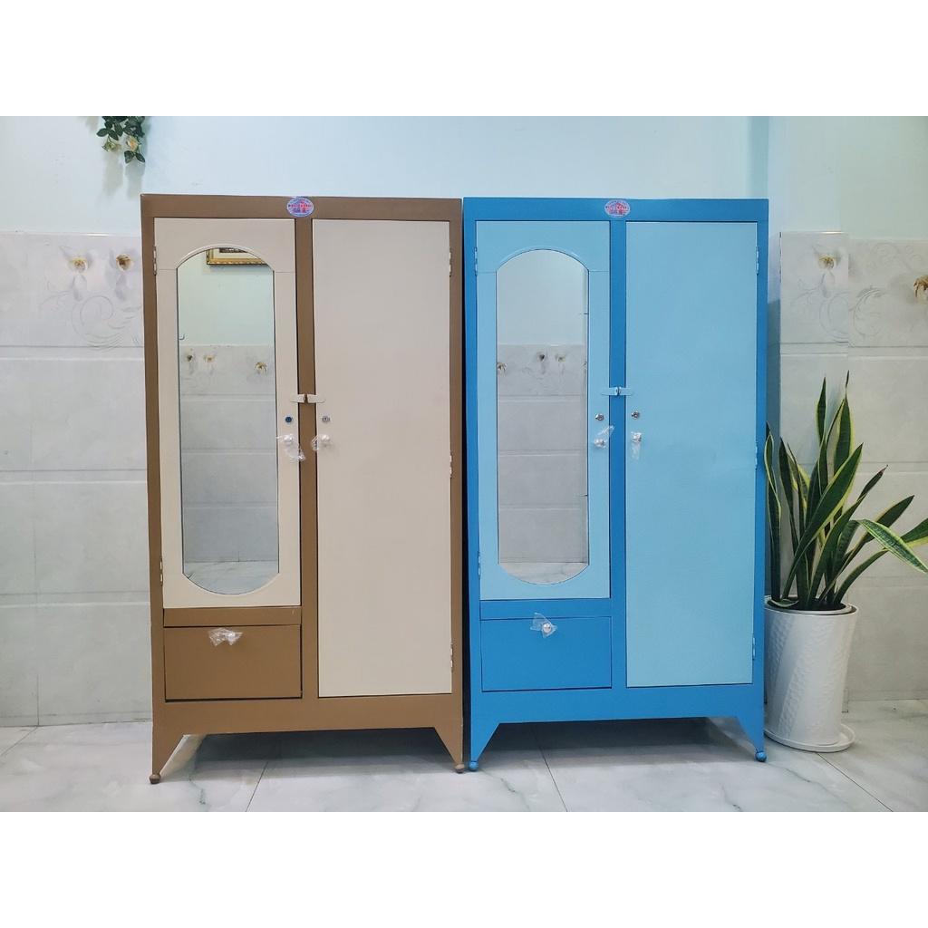 Tủ sắt quần áo cao 1m6 ngang 90cm xám - TSDT13