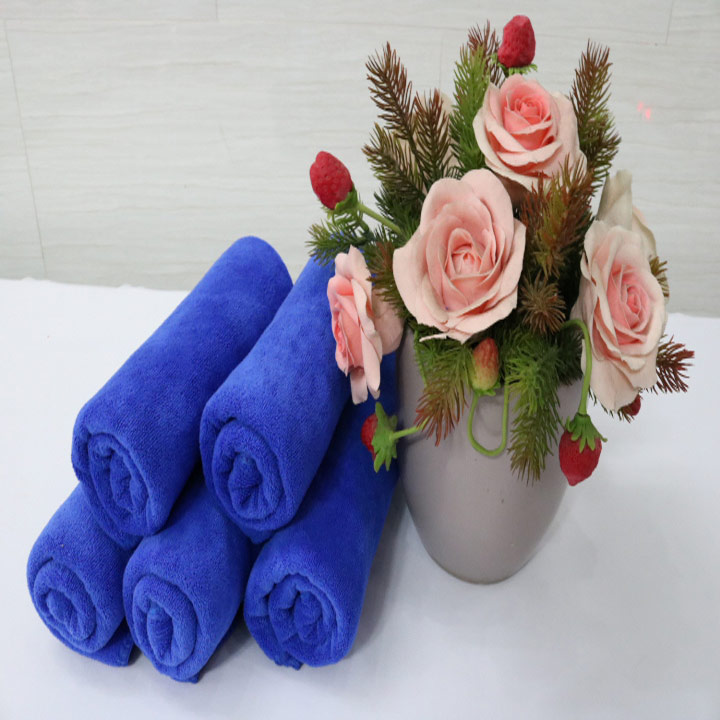 Combo 5 Khăn Quấn Tóc, Khăn Mặt Microfiber Nam Phong - 35x75cm- Màu Xanh Dương