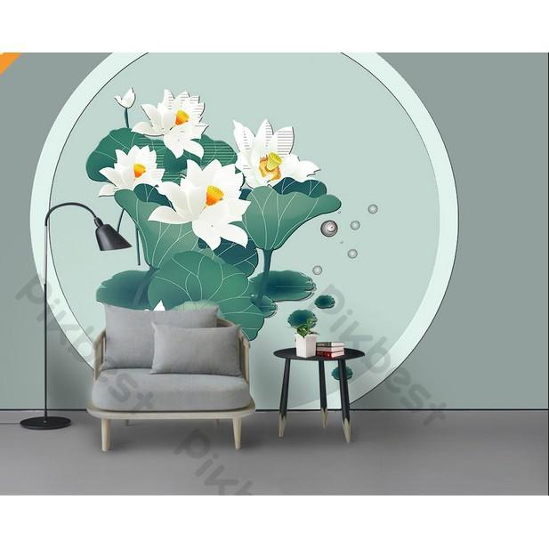 Tranh dán tường Tranh hoa sen hiện đại, tranh dán tường 3d hiện đại MS674743