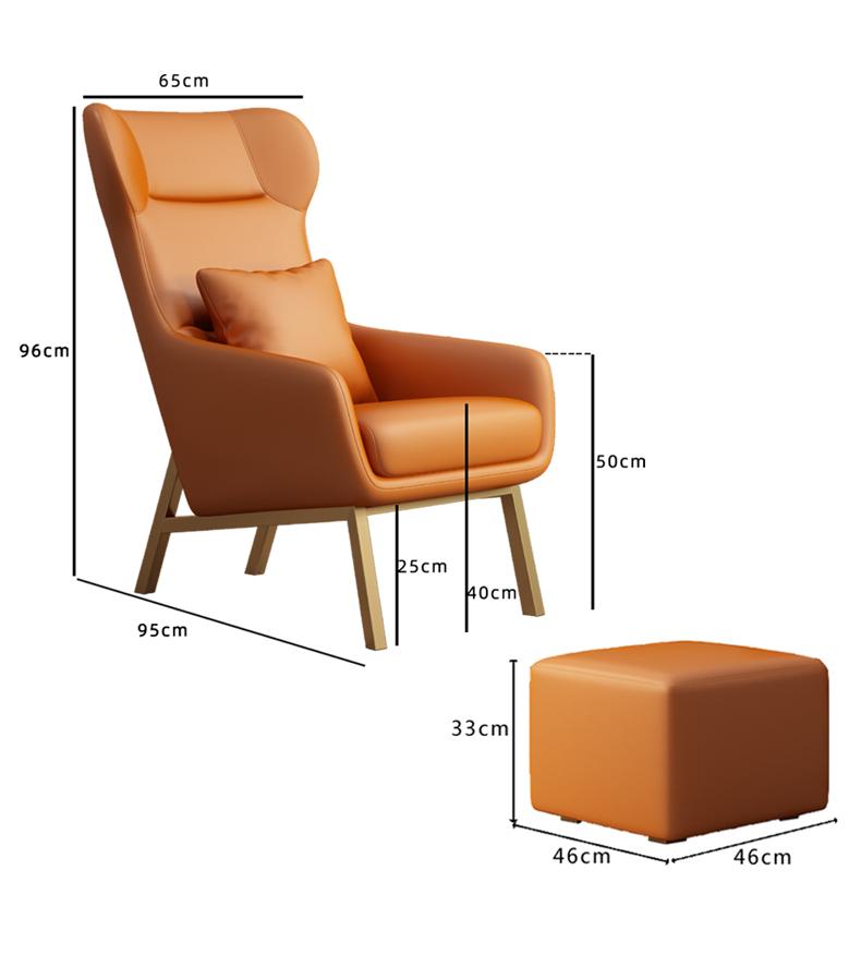 Ghế Sofa Thư Giãn Lưng Cao Phong Cách Hiện Đại, Ghế Lười Đọc Sách Kèm Đôn Bọc Vải Êm Ái Xinh Xắn Decor Cực Xịn