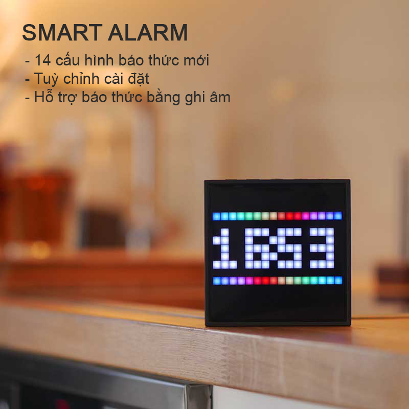 Loa bluetooth thông minh Divoom Timebox-Evo, màn hình LED 256 Full RGB, đồng hồ báo thức, ghi âm - HÀNG CHÍNH HÃNG