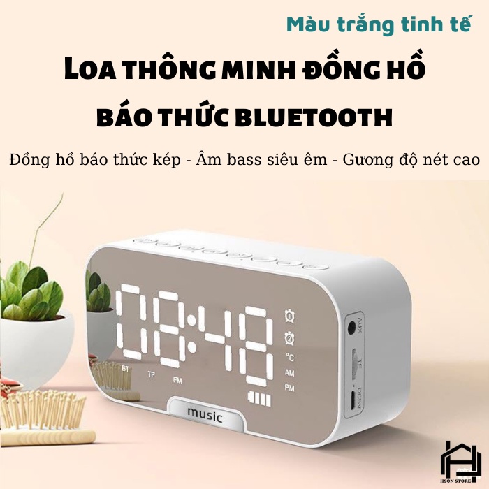 Loa bluetooth Q5 bản cao cấp nhất hiện tại, kiêm đồng hồ, báo thức,nghe nhạc, nghe đài FM, hiển thị đèn led - Hàng chính hãng / Hàng nhập khẩu