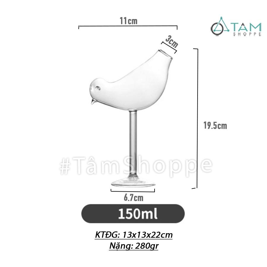 Ly thủy tinh cocktail hình con chim 150ml LATT-01