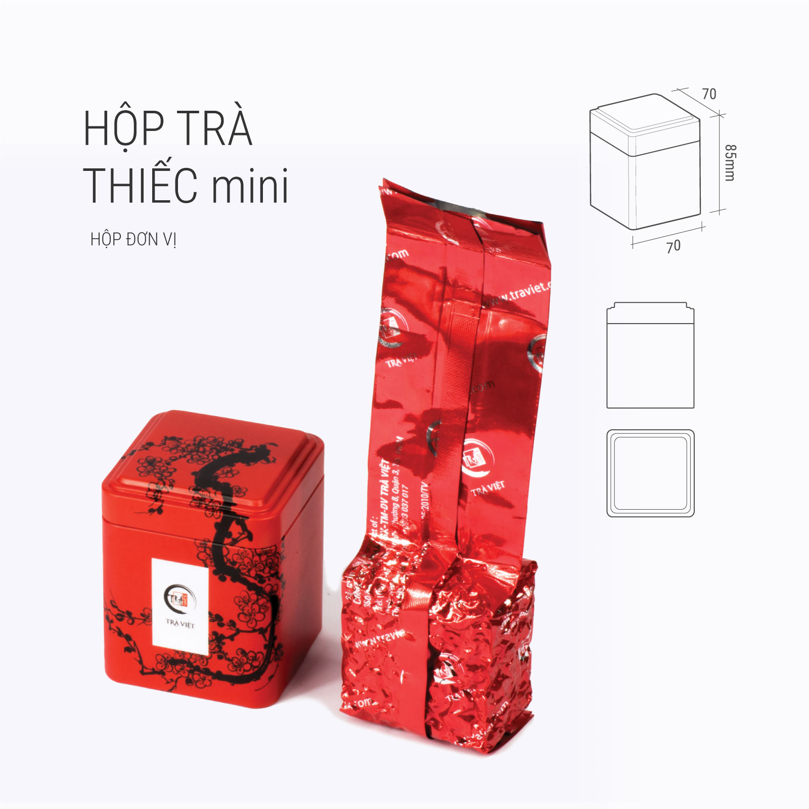 Hộp Quà Thiếc 3 TRÀ VIỆT – Trà Sen – Trà Lài – Trà Sâm Dứa