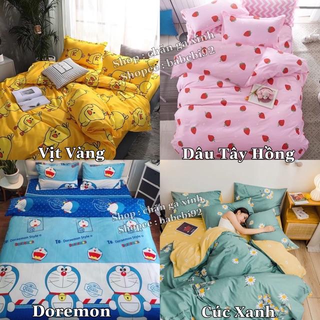Bộ 5 Món Vỏ Chăn Ga Gối Coton poly nhiều mẫu