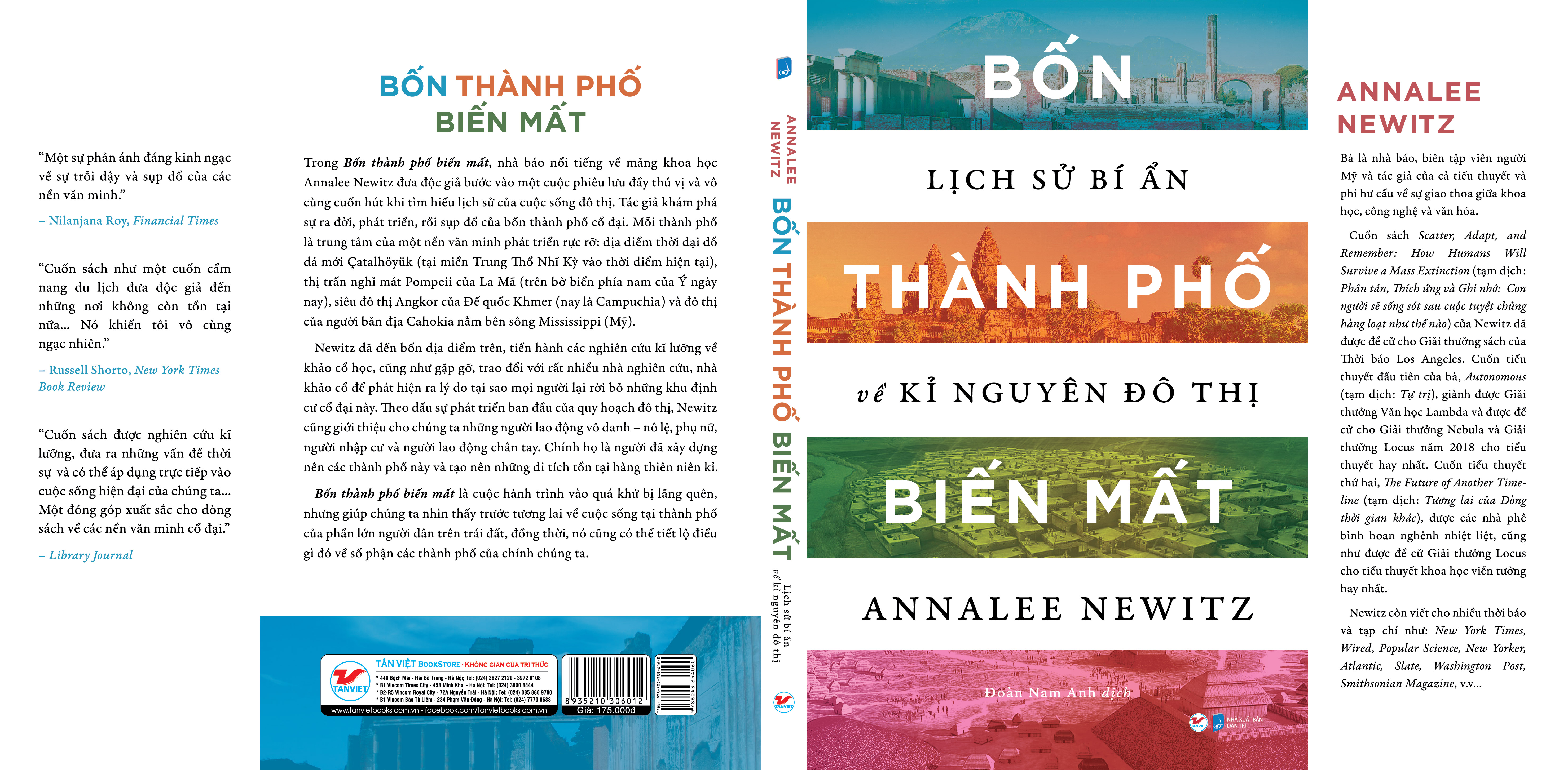 BỐN THÀNH PHỐ BIẾN MẤT - Lịch sử bí ẩn về kỉ nguyên đô thị – Annalee Newitz Đoàn Nam Anh dịch - Tân Việt Books - NXB Dân trí (bìa mềm)