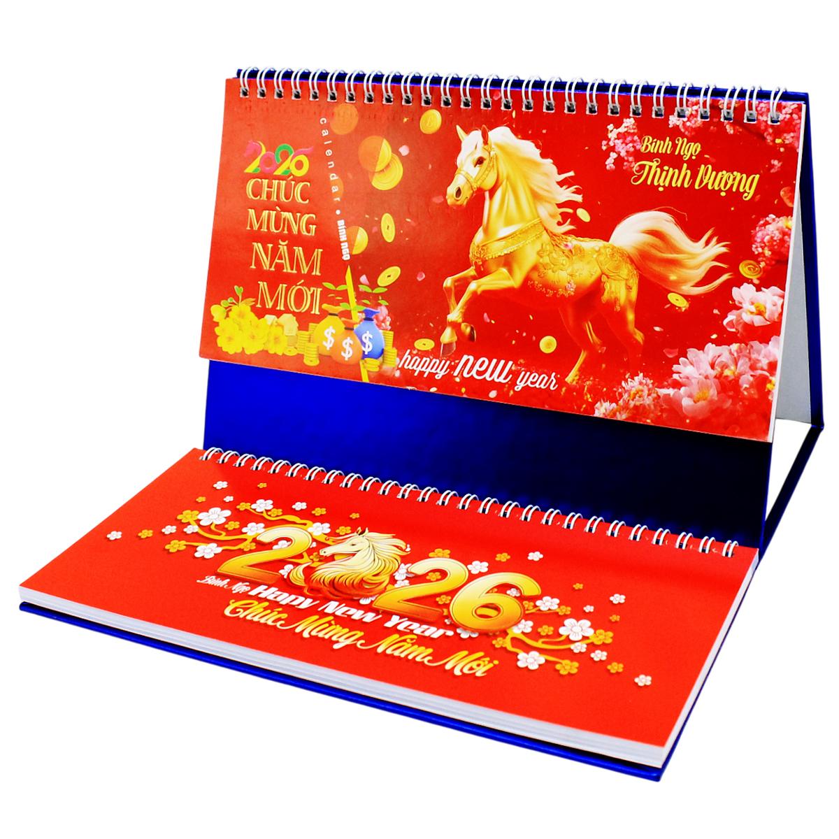 Lịch Để Bàn 2 Lò Xo - Bính Ngọ Thịnh Vượng - NST 82B