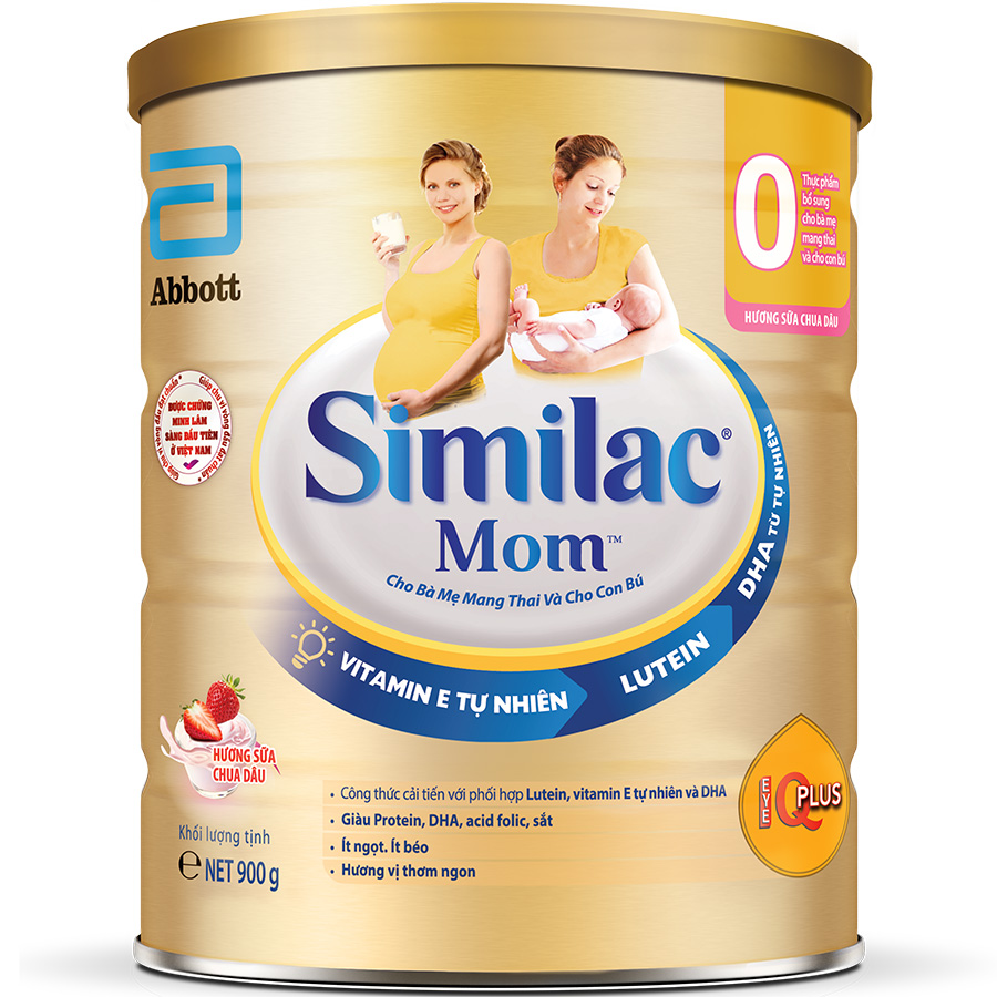 Sữa Bột Abbott Similac Mom Sữa Chua Dâu 900g