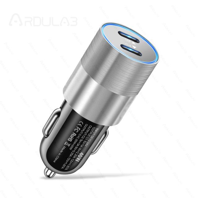 40W Dual USB C Fast Car Sạc sạc nhanh cho iPhone 13 12 11 pro max x di động điện thoại nhanh bộ sạc bộ sạc bộ sạc trong xe hơi