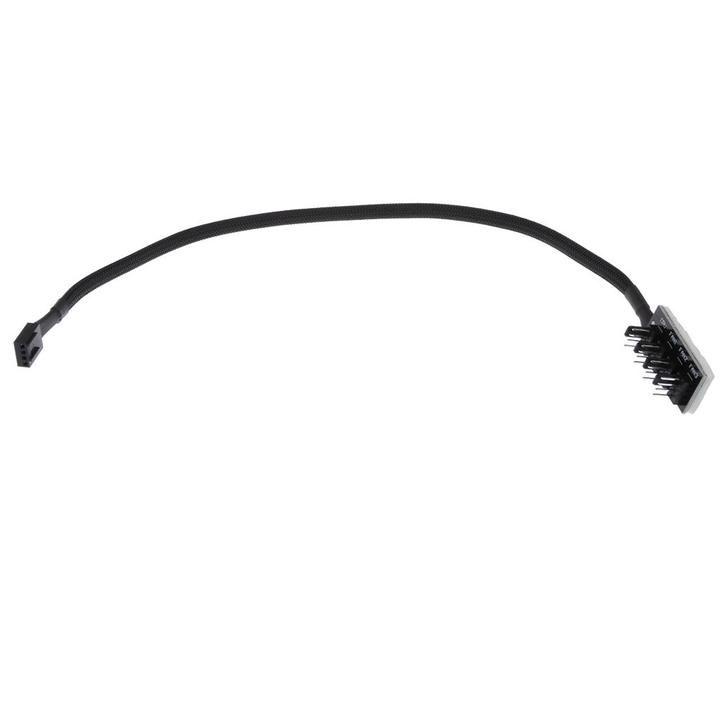 1 To 4-Pin PWM CPU Cooling Fan Splitter Adapter Cable 37CM Length