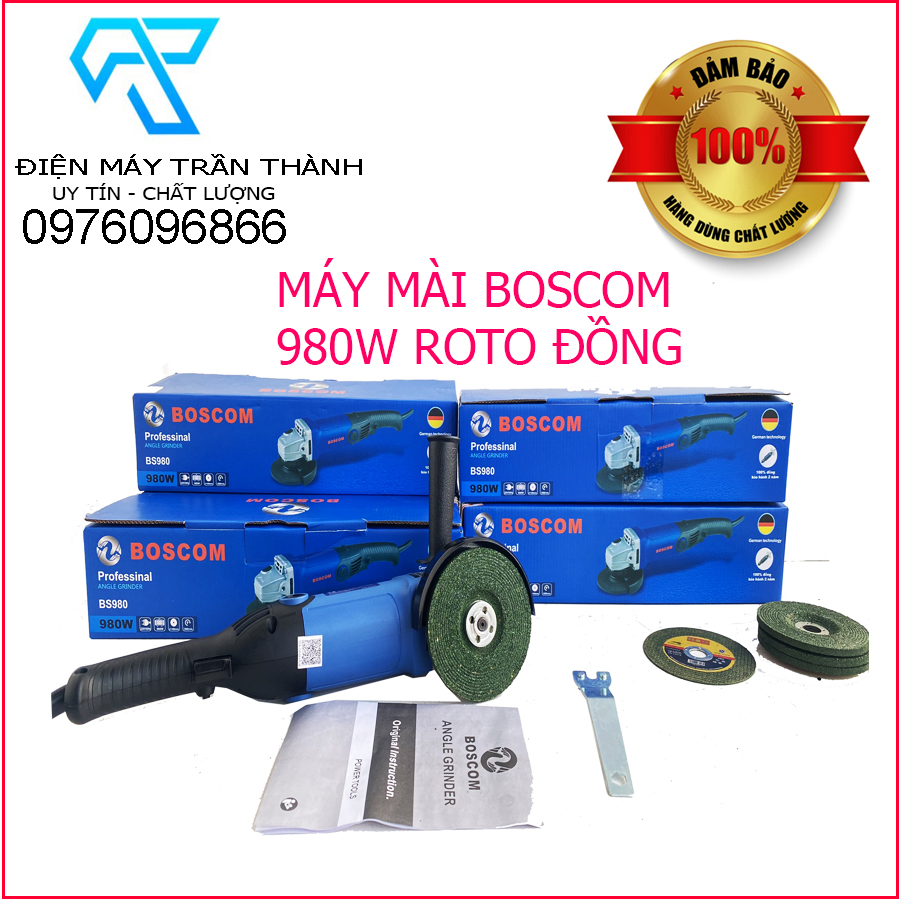 Máy mài cắt cầm tay boscom lõi đồng 980W , hàng chính hãng nhập khẩu 2023 bảo hành 12 tháng tặng lưỡi cưa xích tròn