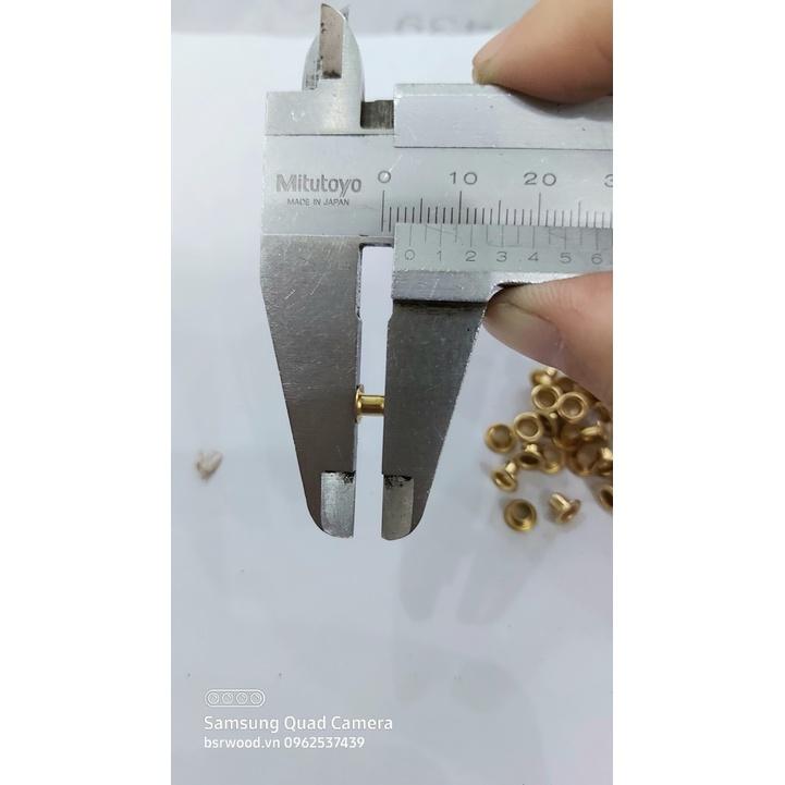 Khoen ore 2.7mm Khoen mắt cáo 2ly7 Bằng thau không gỉ Màu bạc Màu vàng Khuy bấm vải, bấm giấy Túi 100 cái