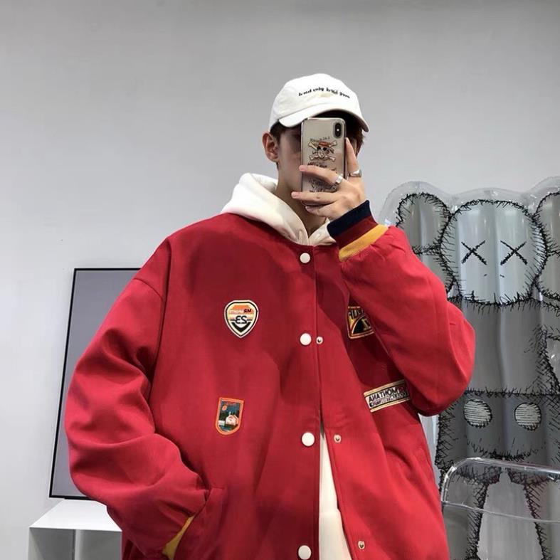 Áo khoác bomber nỉ nam nữ Số 7 form rộng bóng chày unisex phong cáchthời trang kim gia