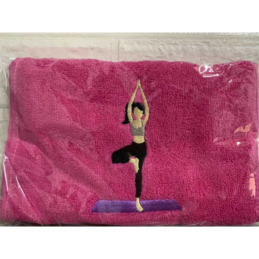 Khăn lau mồ hôi Yoga, Gym thêu hình cô gái yoga Tienphatsmart( Đủ Màu)