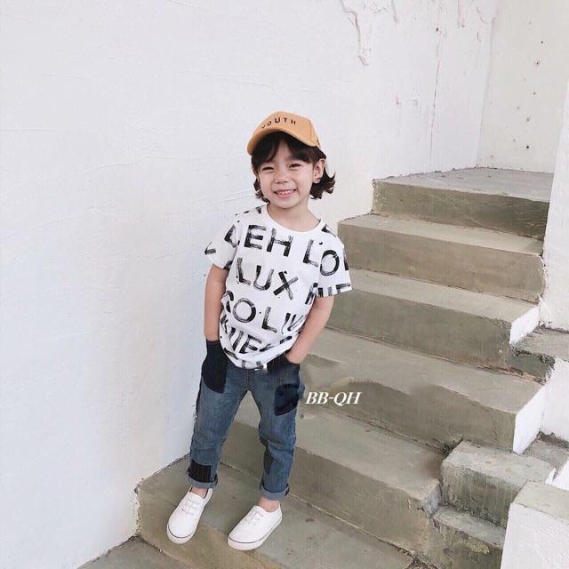 Áo thun bé trai bé gái in chữ cá tính size đại
