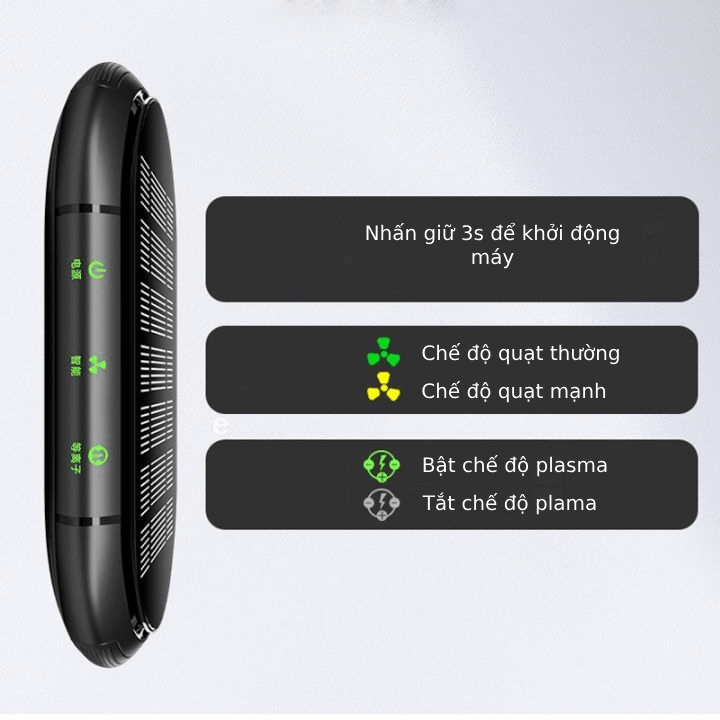 Máy lọc không khí khử mùi tạo ion trên xe ô tô - Máy lọc không khí diệt khuẩn cho xe hơi năng lượng mặt trời tiện dụng [Màu Ngẫu Nhiên]