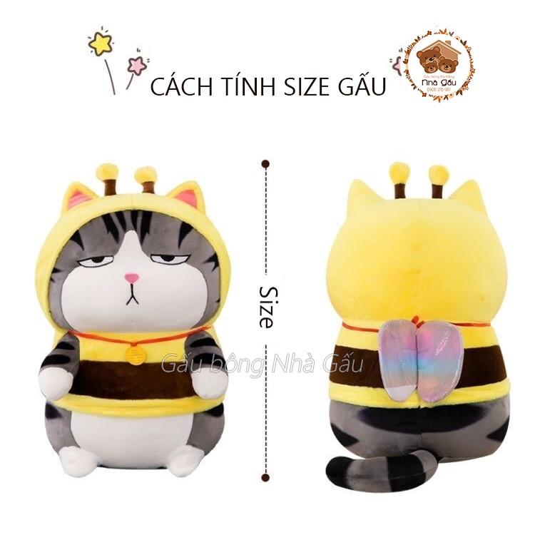 Gấu bông Mèo Hoàng Thượng/ Chó Pug ngáo cosplay heo ong ngộ nghĩnh - cao cấp mềm mịn