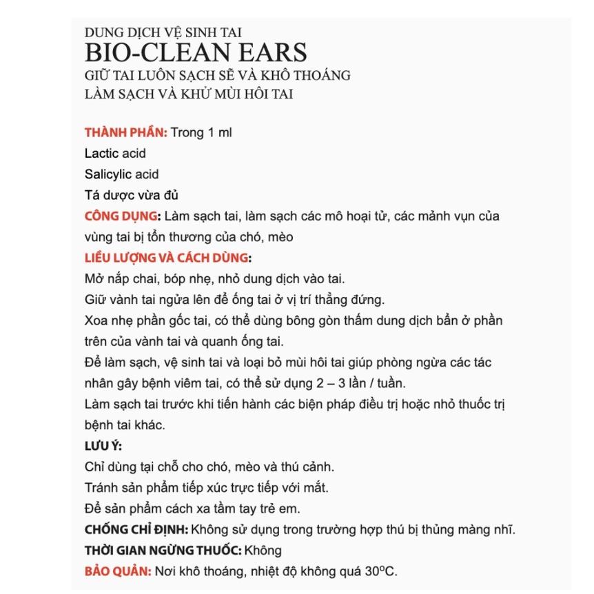 Dung dịch vệ sinh tai BIO Clean Ear Giữ tai thú cưng luôn sạch sẽ