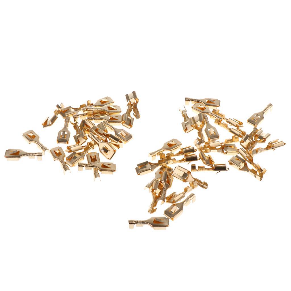 50Pack 6.3 mm Female Electrical Spade Crimp Terminals Wiring Connectors
