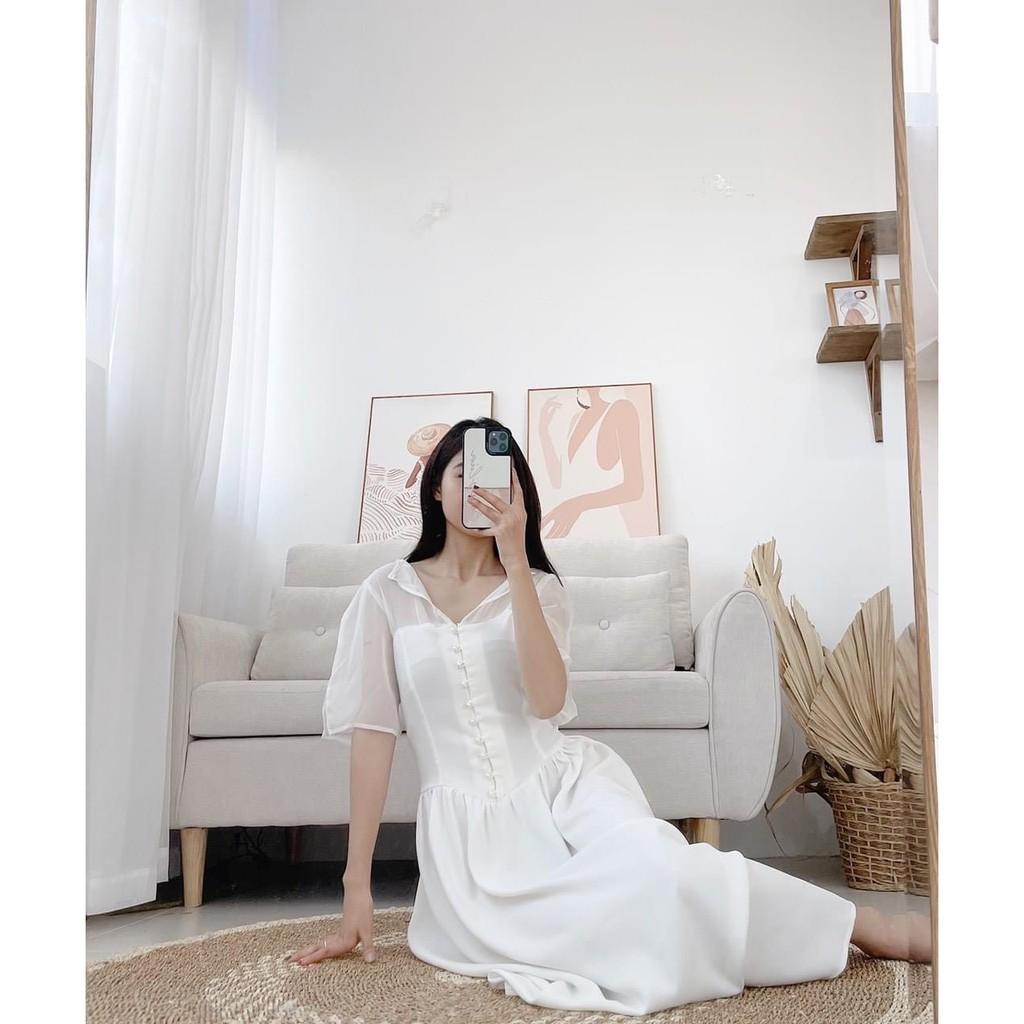 LIIN - Đầm nữ trắng tiểu thư nhẹ nhàng