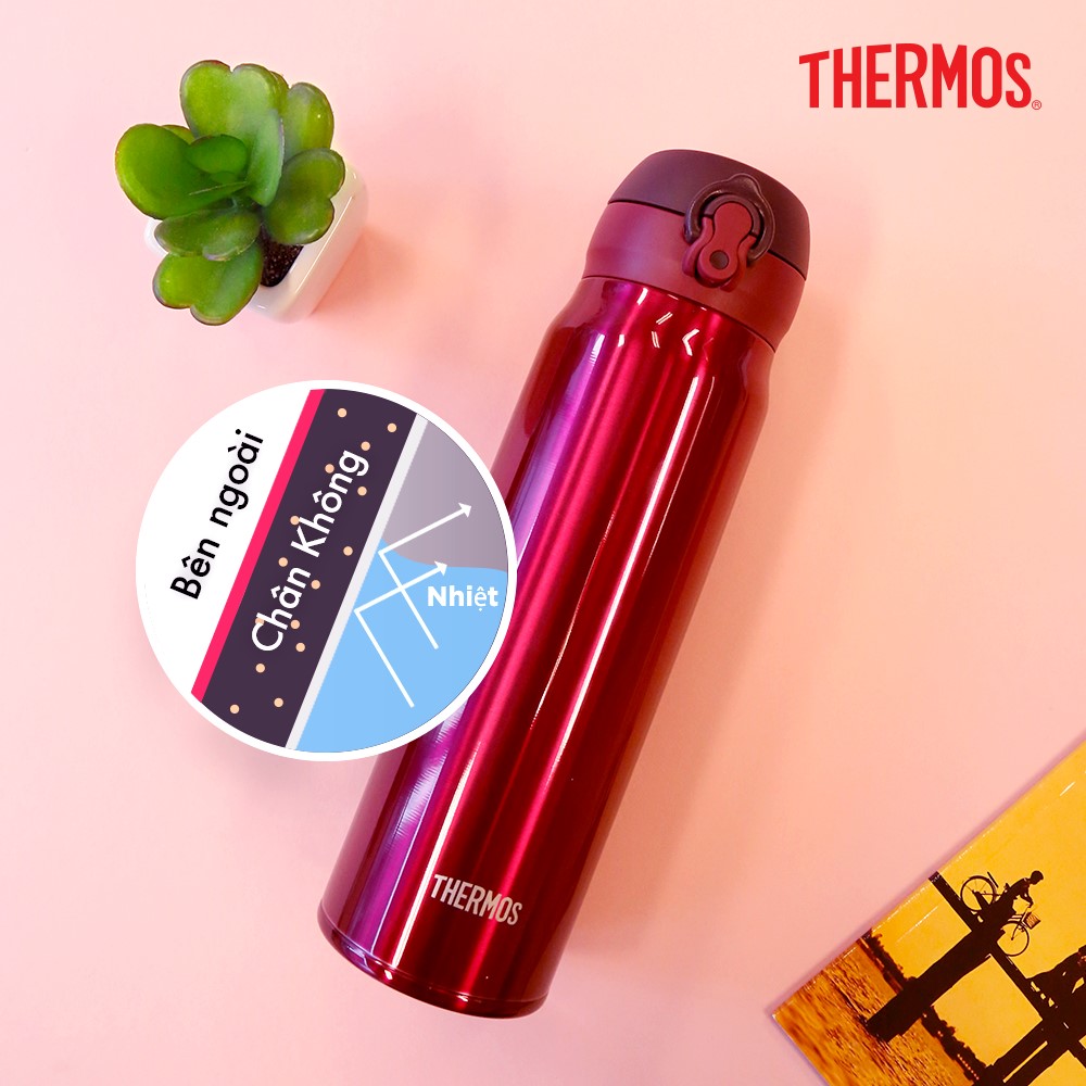 Bình giữ nhiệt Nhật Bản inox Thermos nút bấm 500ml JNL 502 SBR - Hàng chính hãng