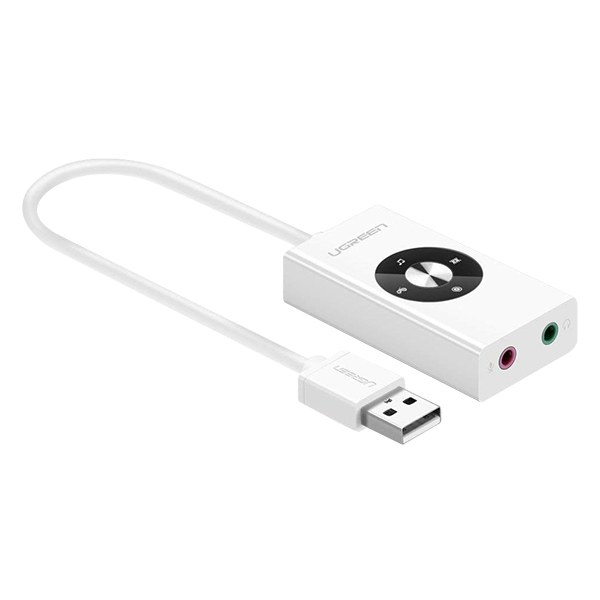 Cáp Chuyển USB 2.0 Ra Audio 3.5mm Có Điều Khiển Ugreen 30448 - Hàng Chính Hãng