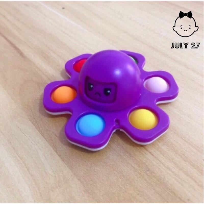 Spinner Popit, Bạch Tuộc Cảm Xúc, Làm từ nhựa ABS an toàn, giúp bé thư giãn, kích thước 4 x 9cm