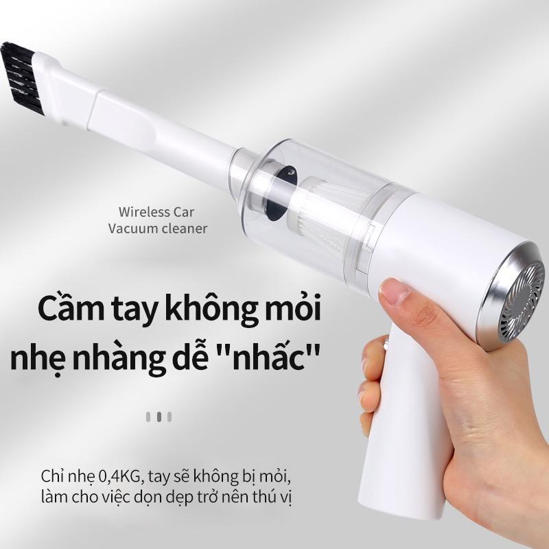 Máy Hút Bụi Cầm Tay Mini Không Dây Đa Năng - Hút Bụi Mini Ô Tô, Giường Nệm, Lông Chó Mèo