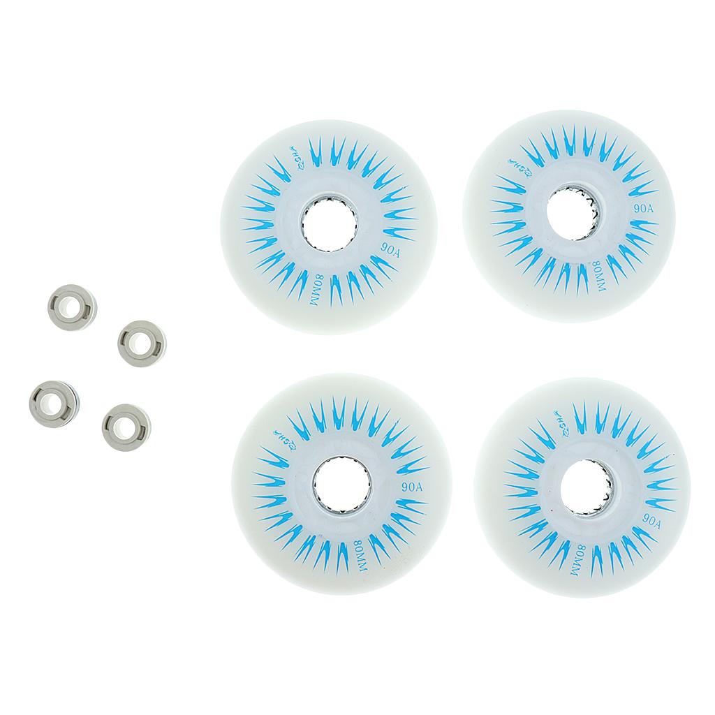 4 Pieces LED Lights Flashing Inline Roller Skate Replacement Wheels 3 Sizes